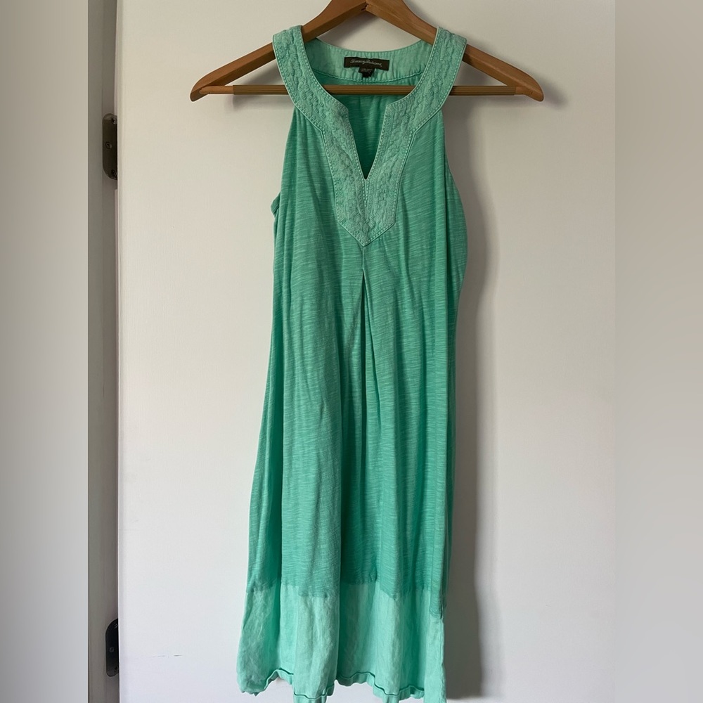 Green halter dress